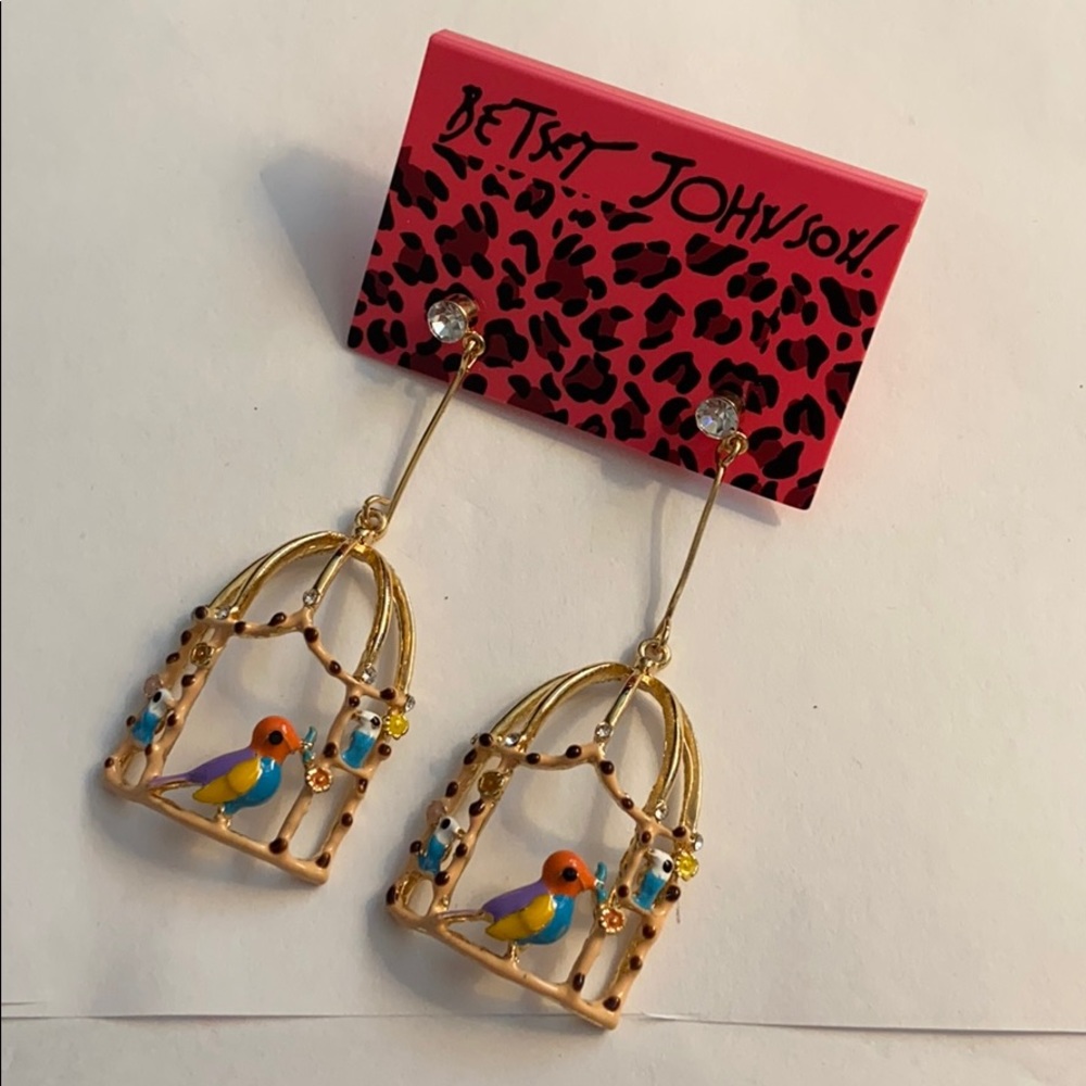 Birdcage earrings by Betsey Johnson